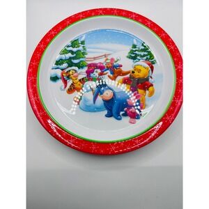 Disney The First Years Plastic Winnie The Pooh & Friends Christmas Plates‎ 3 CT